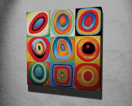 Wallity Cuadrados con círculos concéntricos de Wassily Kandinsky 45 x 45 cm